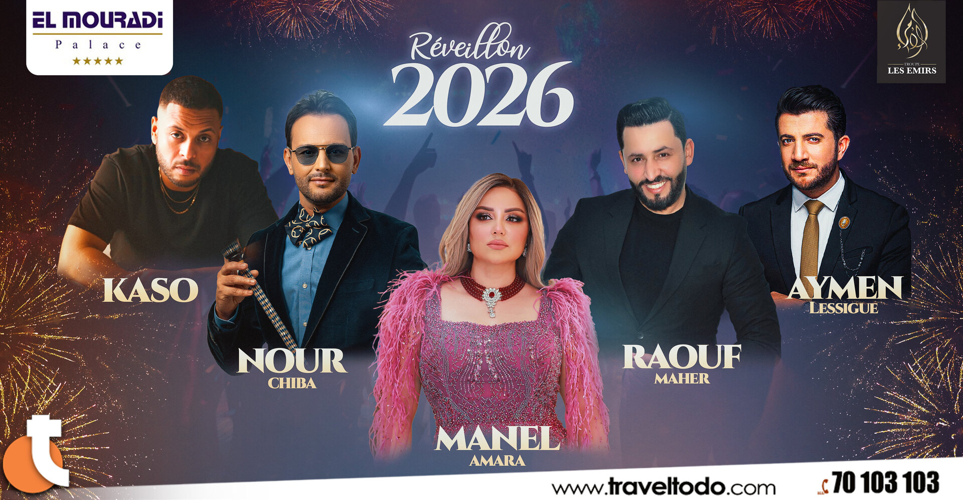 Soirée réveillon 2026 à l'hôtel El Mouradi Palace Sousse 5*